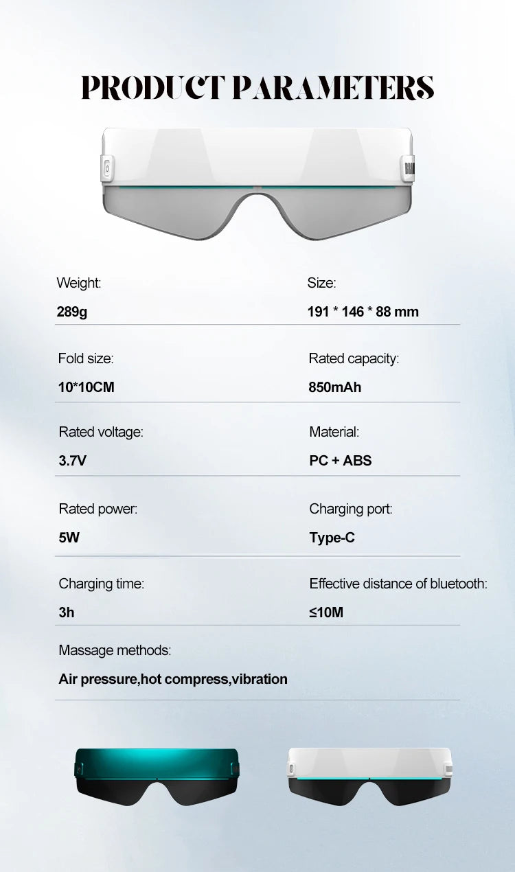 AI eye care massager foldable electric intelligent eye massager hot compression
