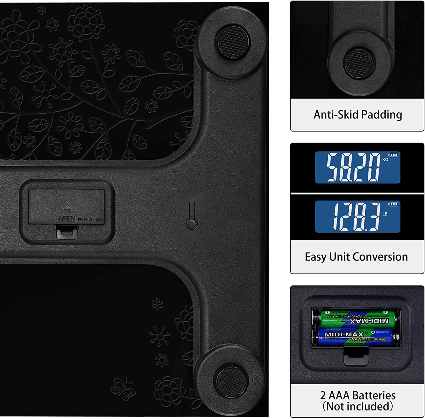 Intelligent Body Fat Weight Analysis Weighing Bathroom Scale USB Balance Digital Electronic