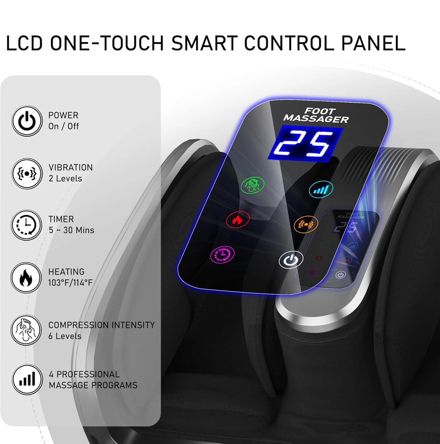 Professionelles Heimmassagegerät mit Akupressur, Knetmassage, Vibration, Hydrotherapie sowie Waden- und Fußmassage zur Förderung der Durchblutung