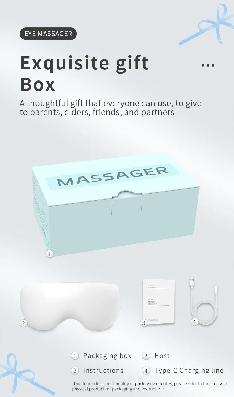 New 3D acupoint vibration massage for relieving eye fatigue with 4 modes of cold and hot compress eye massager