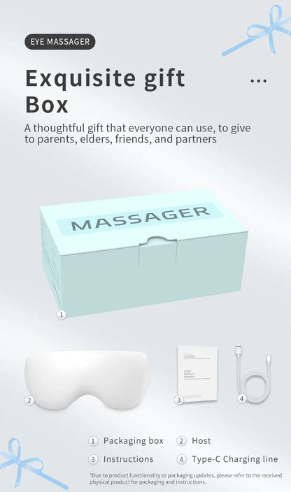 New 3D acupoint vibration massage for relieving eye fatigue with 4 modes of cold and hot compress eye massager