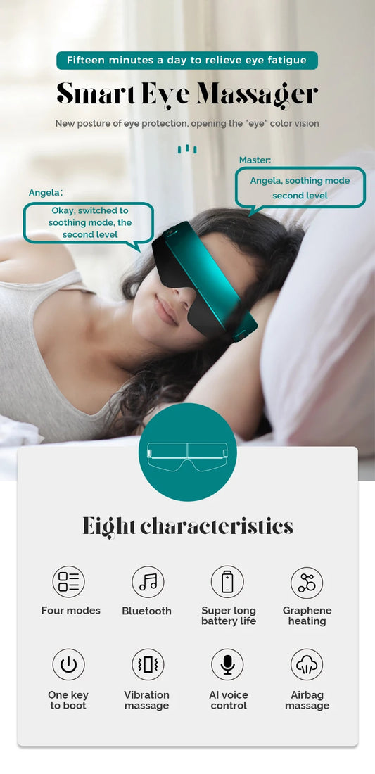 AI eye care massager foldable electric intelligent eye massager hot compression