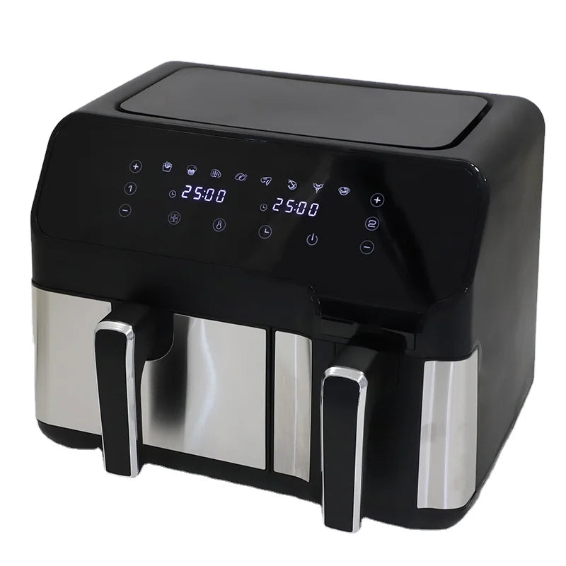 Large capacity oven air fryer with dual zone basket digital electric fryer 5.5L 6L 7L 9L 10L dual air fryer