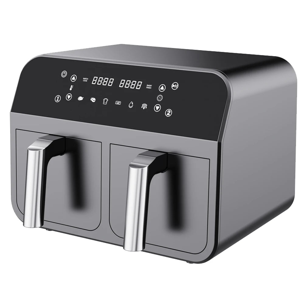 Large capacity oven air fryer with dual zone basket digital electric fryer 5.5L 6L 7L 9L 10L dual air fryer