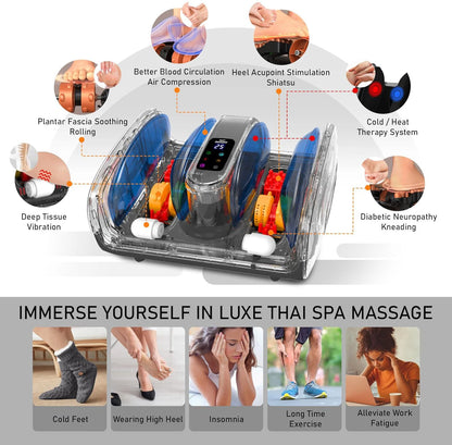 Professionelles Heimmassagegerät mit Akupressur, Knetmassage, Vibration, Hydrotherapie sowie Waden- und Fußmassage zur Förderung der Durchblutung