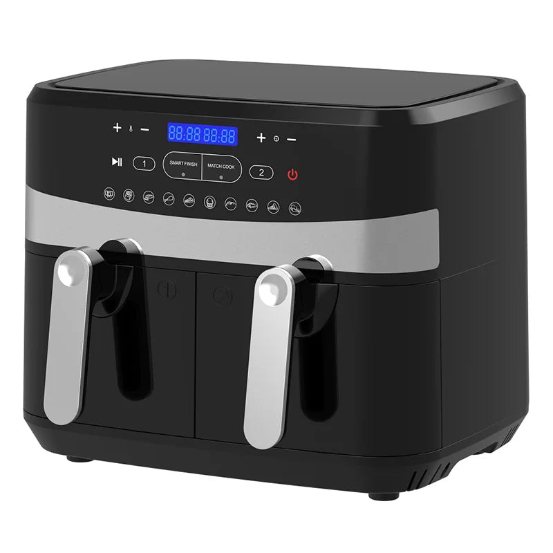 Large capacity oven air fryer with dual zone basket digital electric fryer 5.5L 6L 7L 9L 10L dual air fryer