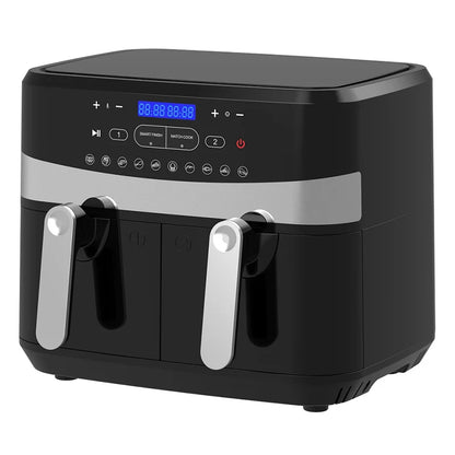 Large capacity oven air fryer with dual zone basket digital electric fryer 5.5L 6L 7L 9L 10L dual air fryer