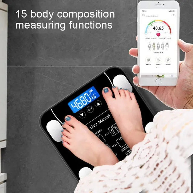 Intelligent Body Fat Weight Analysis Weighing Bathroom Scale USB Balance Digital Electronic