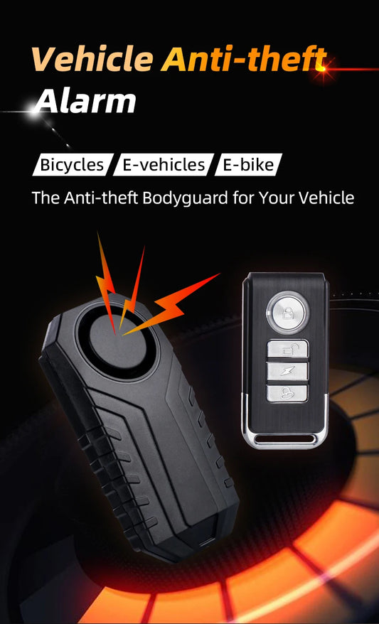 113dB vibration car anti-theft remote control wireless motor bicycle alarm IP65 anti-theft car wireless security alarm