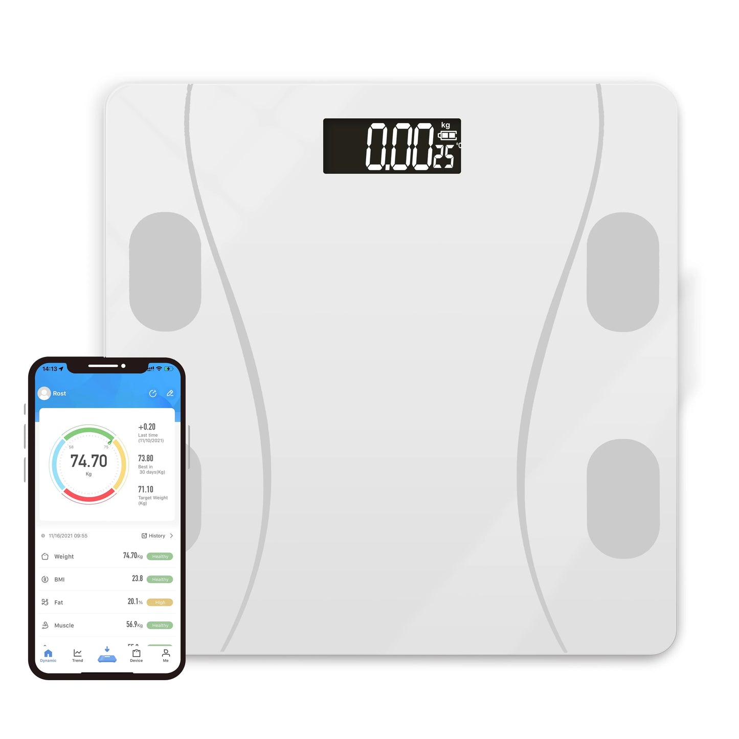 Intelligent Body Fat Weight Analysis Weighing Bathroom Scale USB Balance Digital Electronic