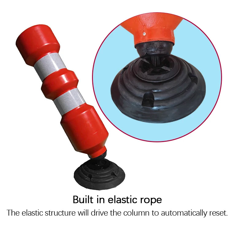 High-visibility Flexible Round Bollard premium Plastic efficient Traffic Management road Separator delineator robust &amp; Flexible absorb Impact Force Auto-rebound No Frequent Replacement no Manual Reset weather-resist