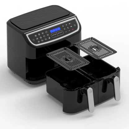 Large capacity oven air fryer with dual zone basket digital electric fryer 5.5L 6L 7L 9L 10L dual air fryer