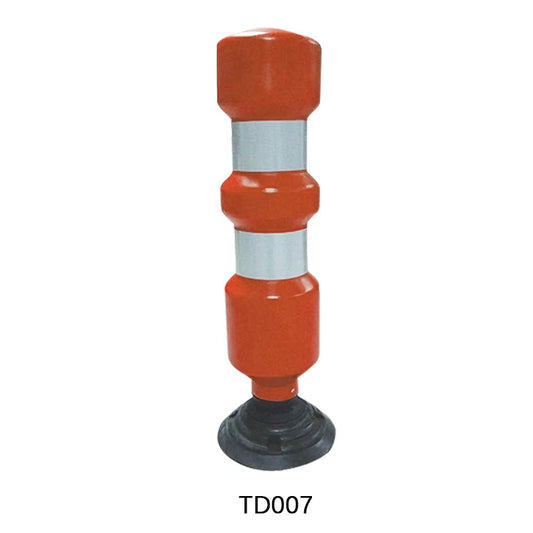 High-visibility Flexible Round Bollard premium Plastic efficient Traffic Management road Separator delineator robust &amp; Flexible absorb Impact Force Auto-rebound No Frequent Replacement no Manual Reset weather-resist