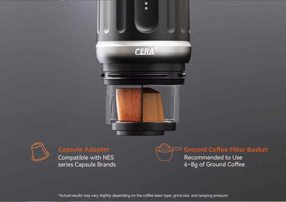 Neue tragbare elektrische Kaffeemaschine CERA+13500mAh Outdoor-Kaffeemaschine mit App PCM03S Fassungsvermögen 80ml