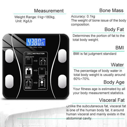 Intelligent Body Fat Weight Analysis Weighing Bathroom Scale USB Balance Digital Electronic